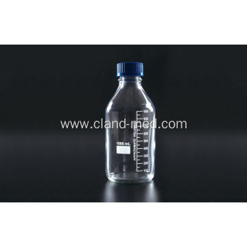 Reagent Bottle with Plastic Blue Screw Cap Clear